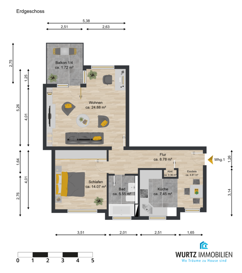 Grundriss Whg.1 NEU